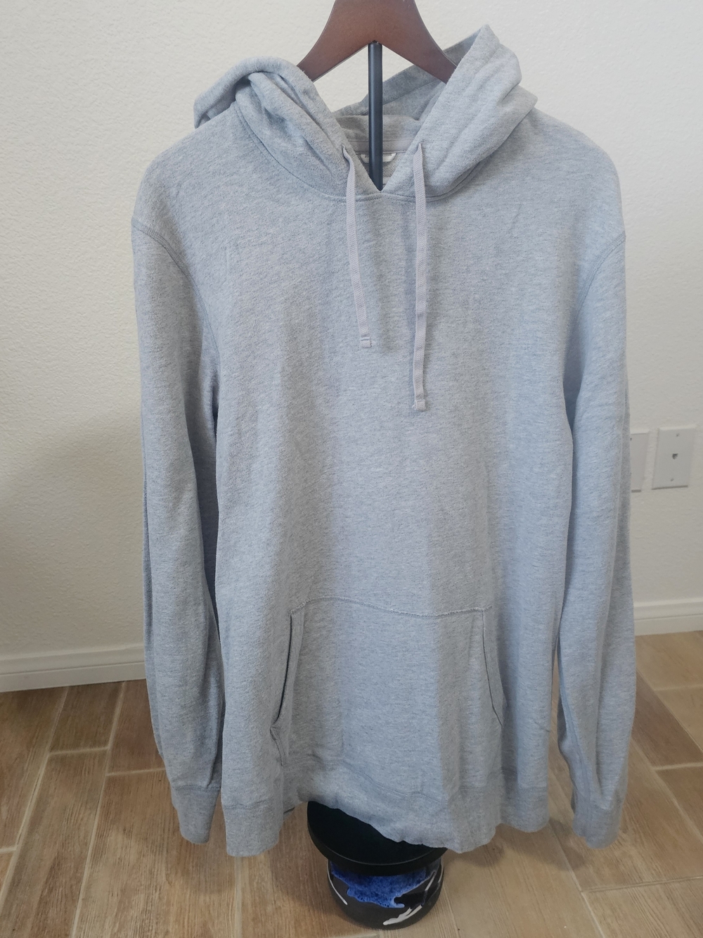 Reigning Champ Heather Light Gray Pullover Hoodie, Men's XL